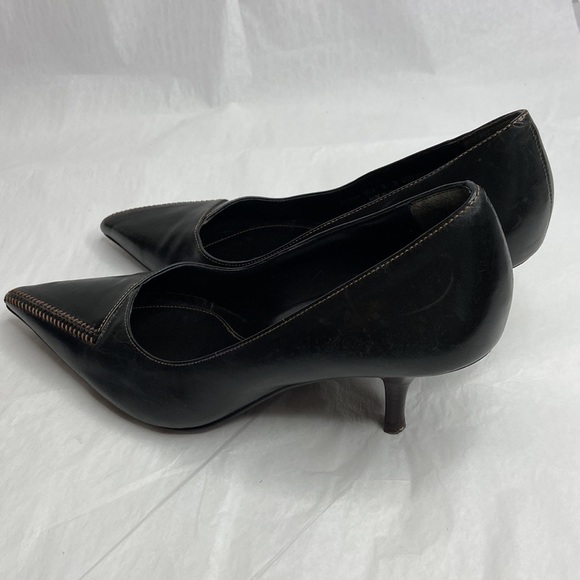 Cole Haan size 8 brown leather 2 1/2 inch pointy pumps great condition - Picture 7 of 12